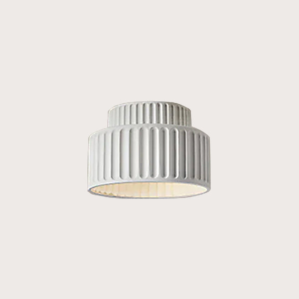 Glarefusion Vintage Cream Style Drum Ceiling Lamp