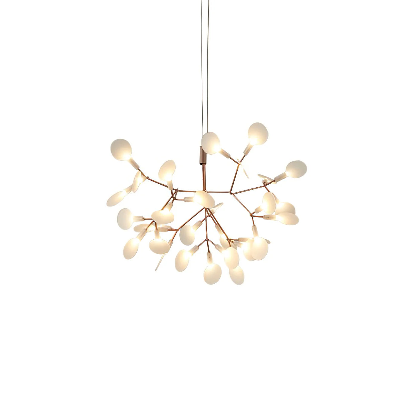 Lampadario luminoso in oro rosa