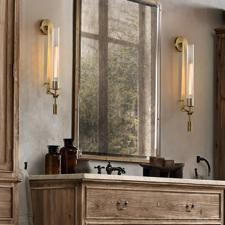 Vintage stearinlys glas væglampe