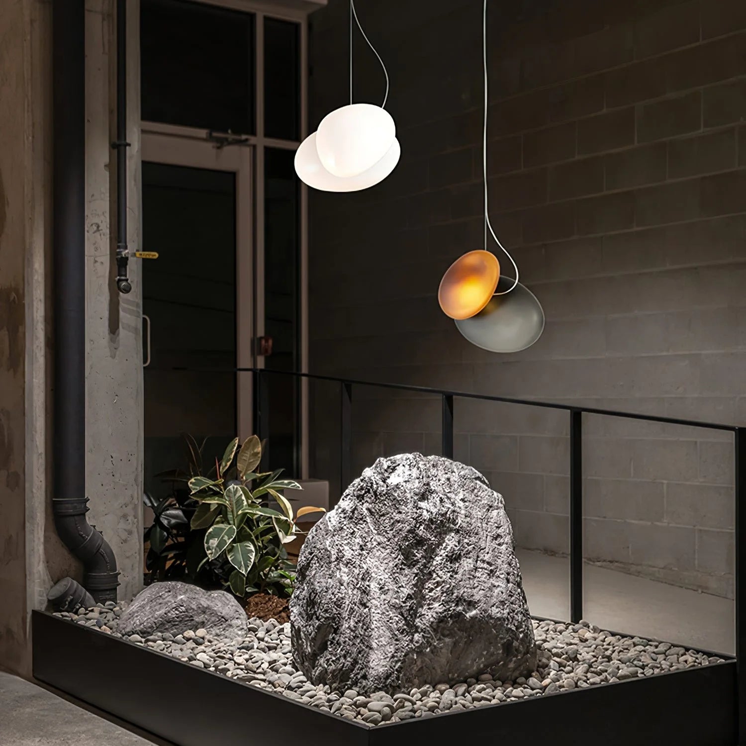 Lampe à suspension ovale en verre élégante
