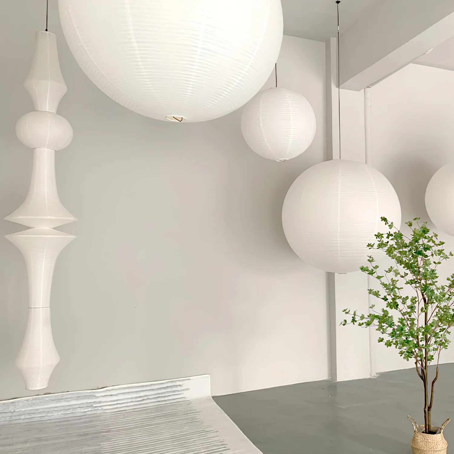 Lampada a sospensione Kumo Washi