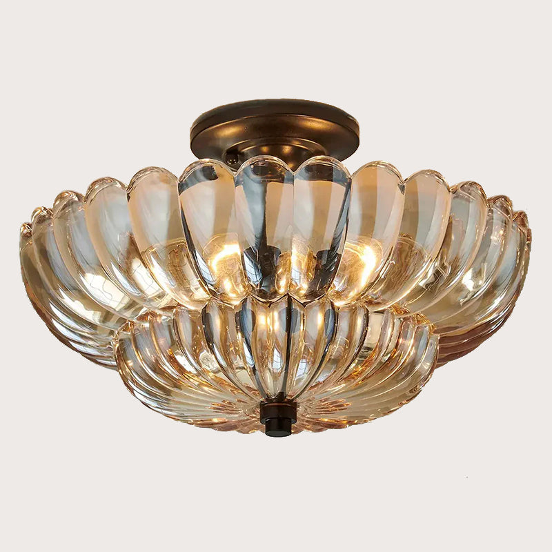 Plafonnier vintage en verre ambré Glarefusion