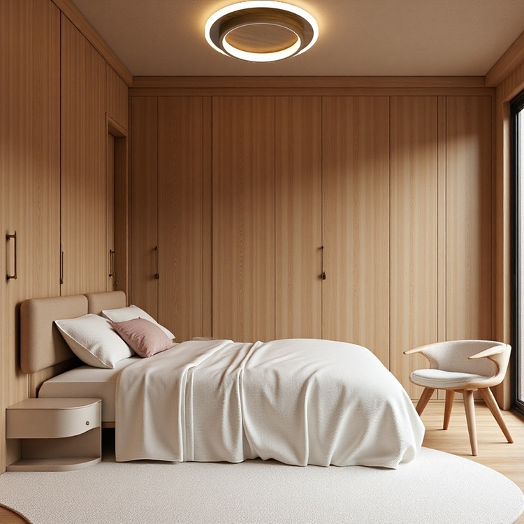 Moderne rund ring metal akryl loftslampe