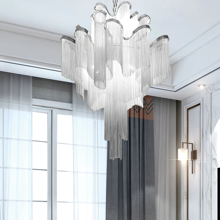 Classic Waterfall Aluminum Chain Chandelier