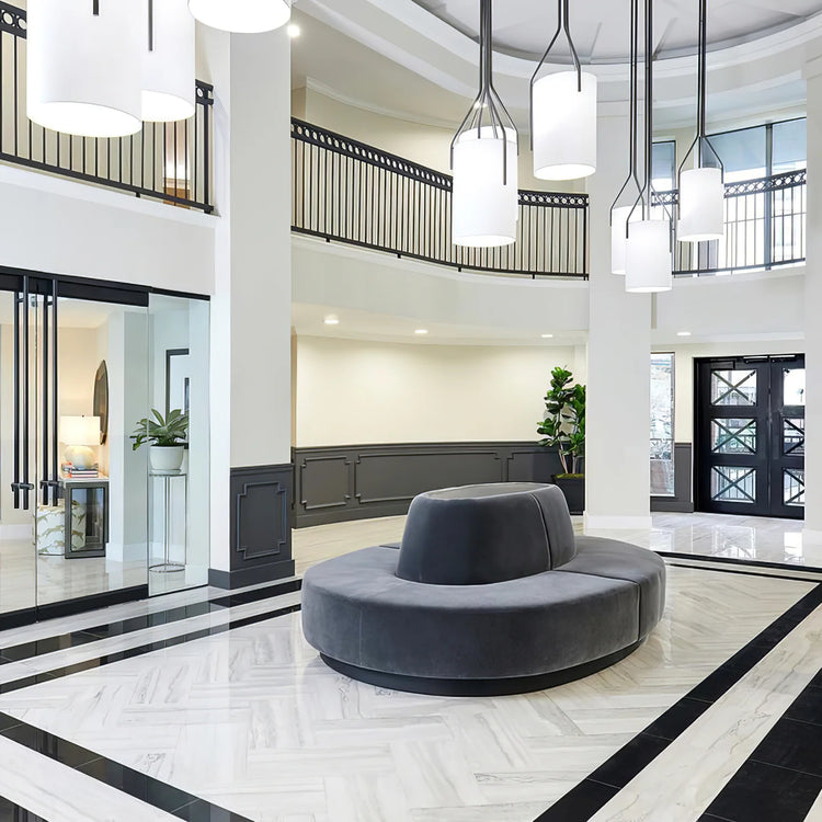 Modern Drum Fabric Chandelier