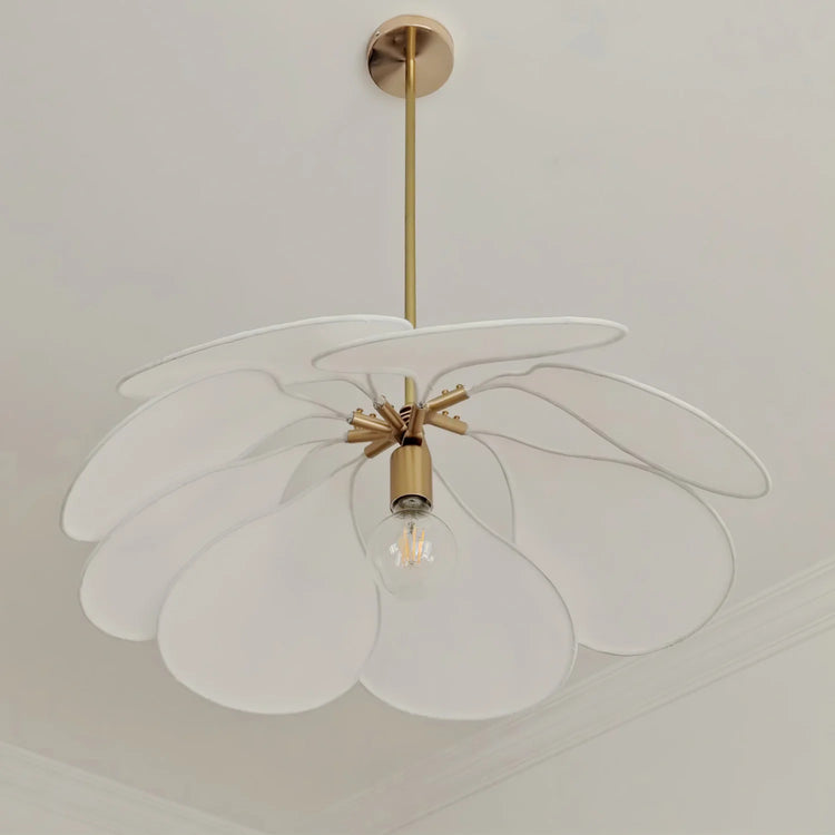 Stilfuldt blomsterdesign stof pendel lys