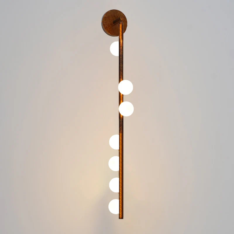 Applique murale linéaire moderne en verre et laiton