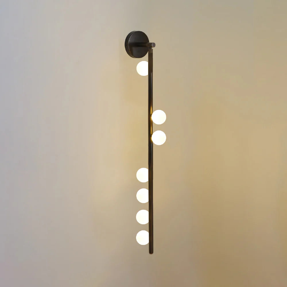 Applique murale linéaire moderne en verre et laiton