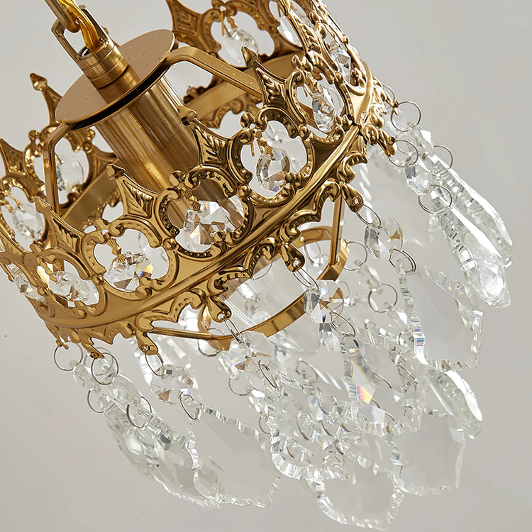 Vintage Crown Crystal Væglampe