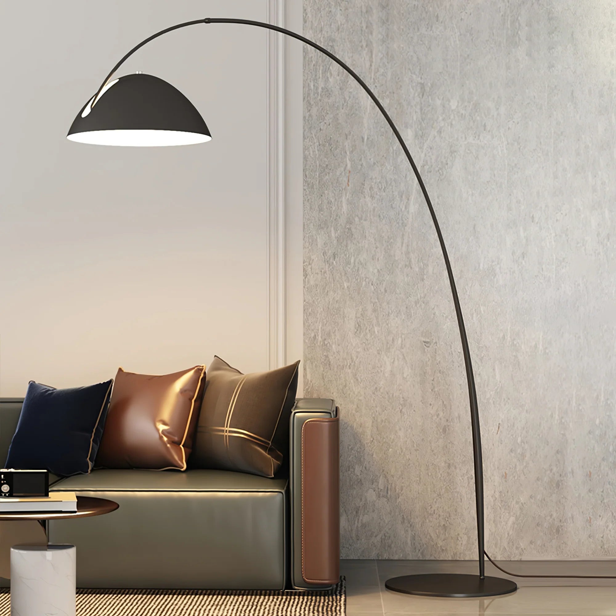 Lampadaire en métal à arc simplifié