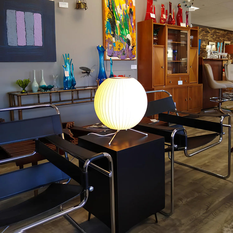 Klassisk oval imiteret silke bordlampe