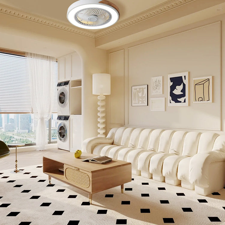 Moderne træloftsventilatorer med LED-lys