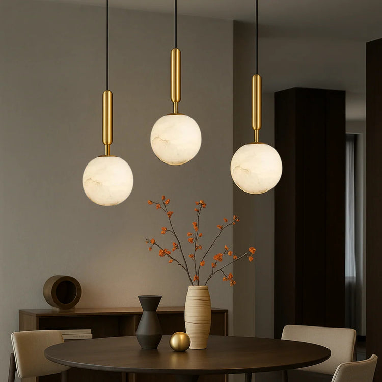 Creative Alabaster Brass Pendant Light