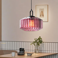 Noordse moderne vintage gestreepte glazen hanglamp