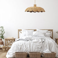 Retro Wave Rattan Pendant Light