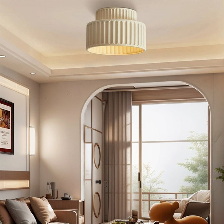 Glarefusion Vintage Cream Style Drum Ceiling Lamp