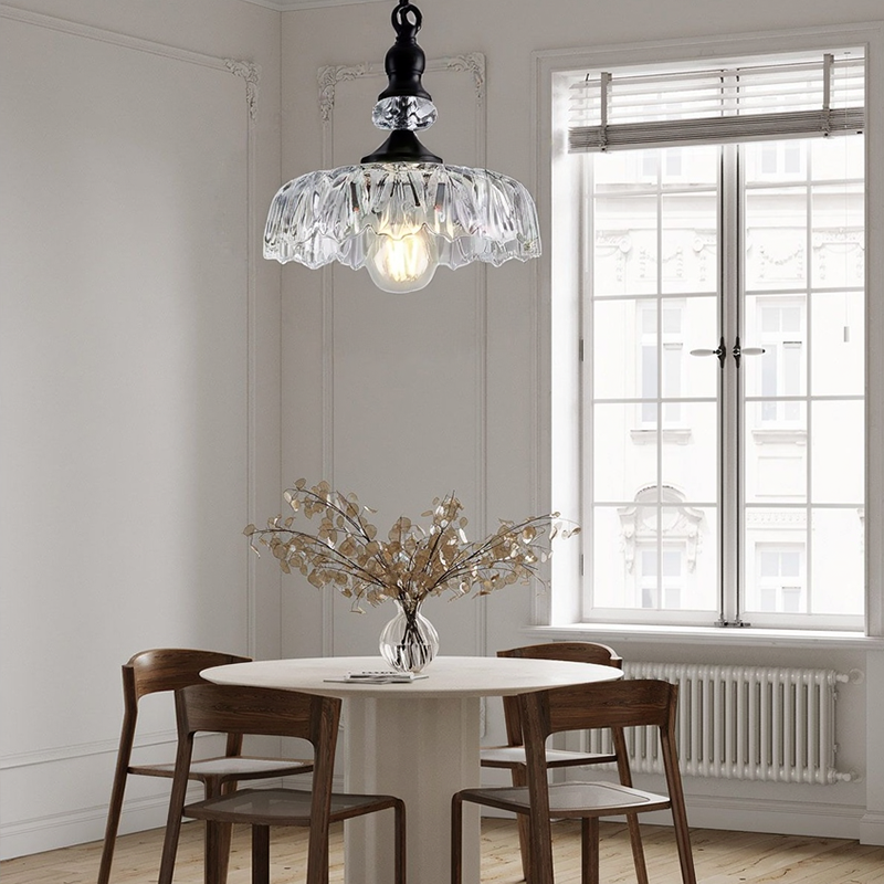 Luce a sospensione per fiori di vetro chic