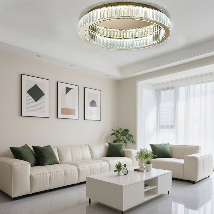 Moderne kreativ rund krystal loftslampe