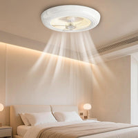 Macaron Simple Stilful Sovroom loftventilator med LED -lys