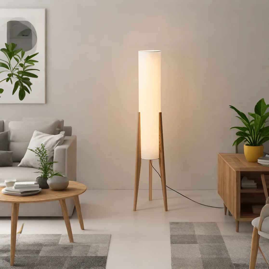 Nordic Solid Wood Floor Lamp