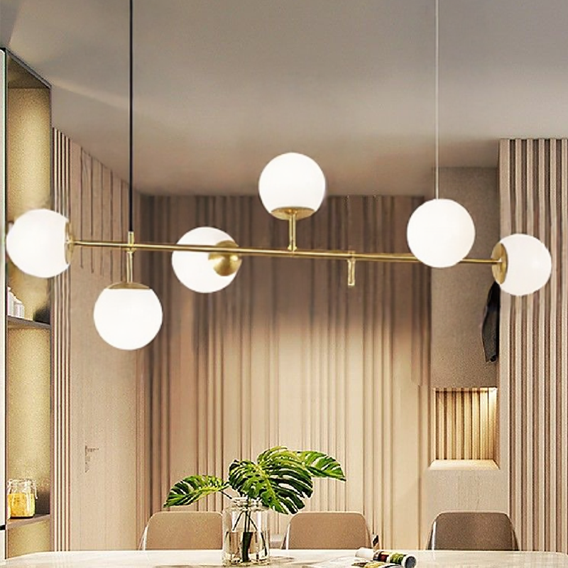 Moderna lampada a sospensione a sfera in vetro