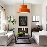 Moderne Vintage Bauhaus Orange Pendelleuchte