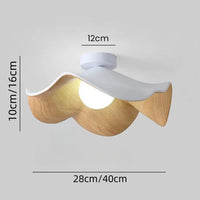 Valnødbladformet moderne minimalistisk soveværelsesloftslampe