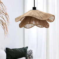 Glarefusion Vintage Straw Hat Petal Chandelier