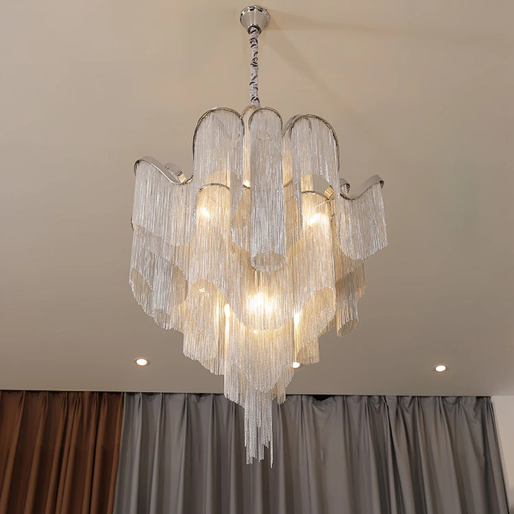 Classic Waterfall Aluminum Chain Chandelier