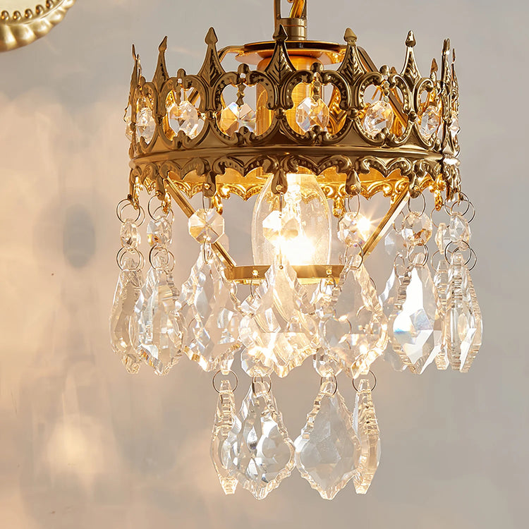 Vintage Crown Crystal Væglampe