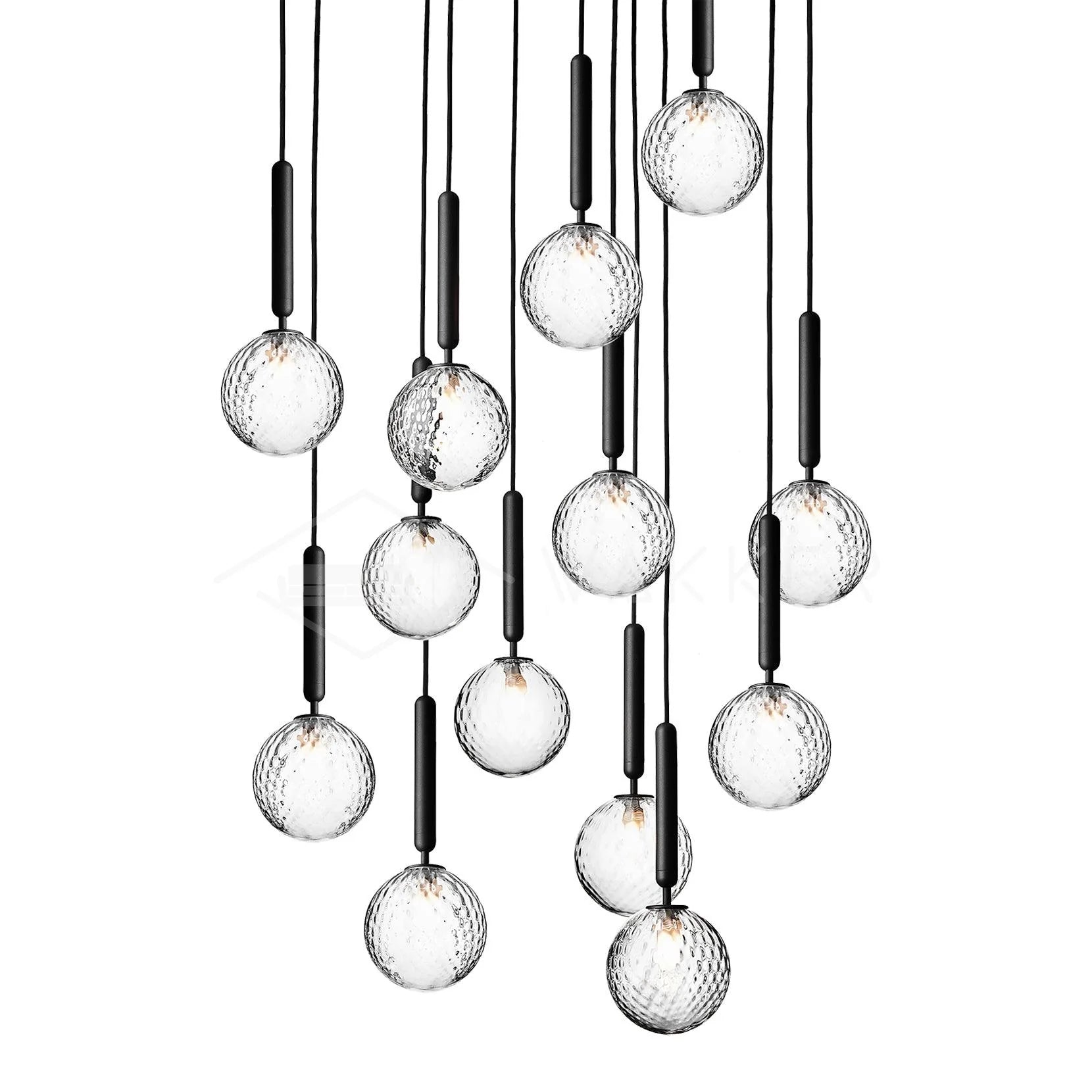 Petite suspension ronde moderne en verre