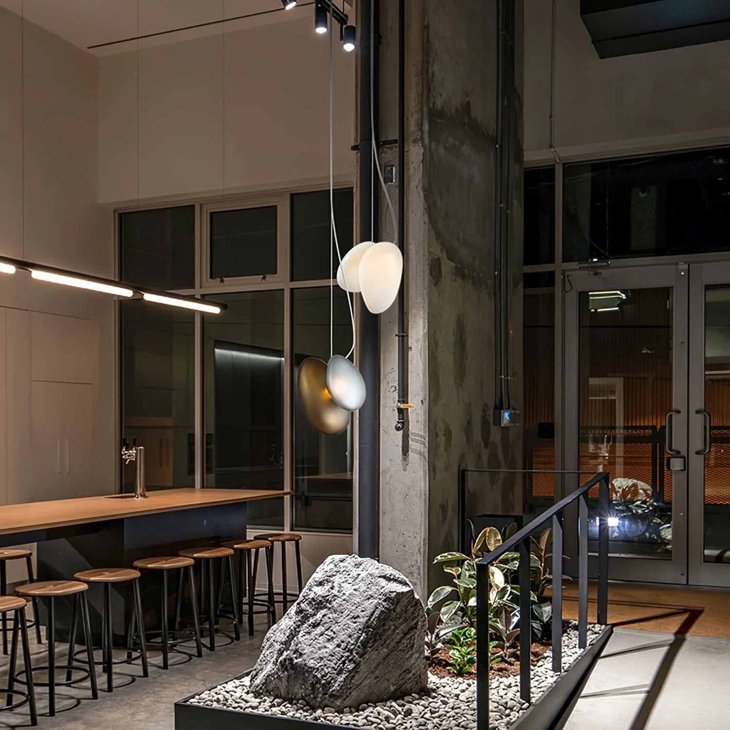 Lampe à suspension ovale en verre élégante