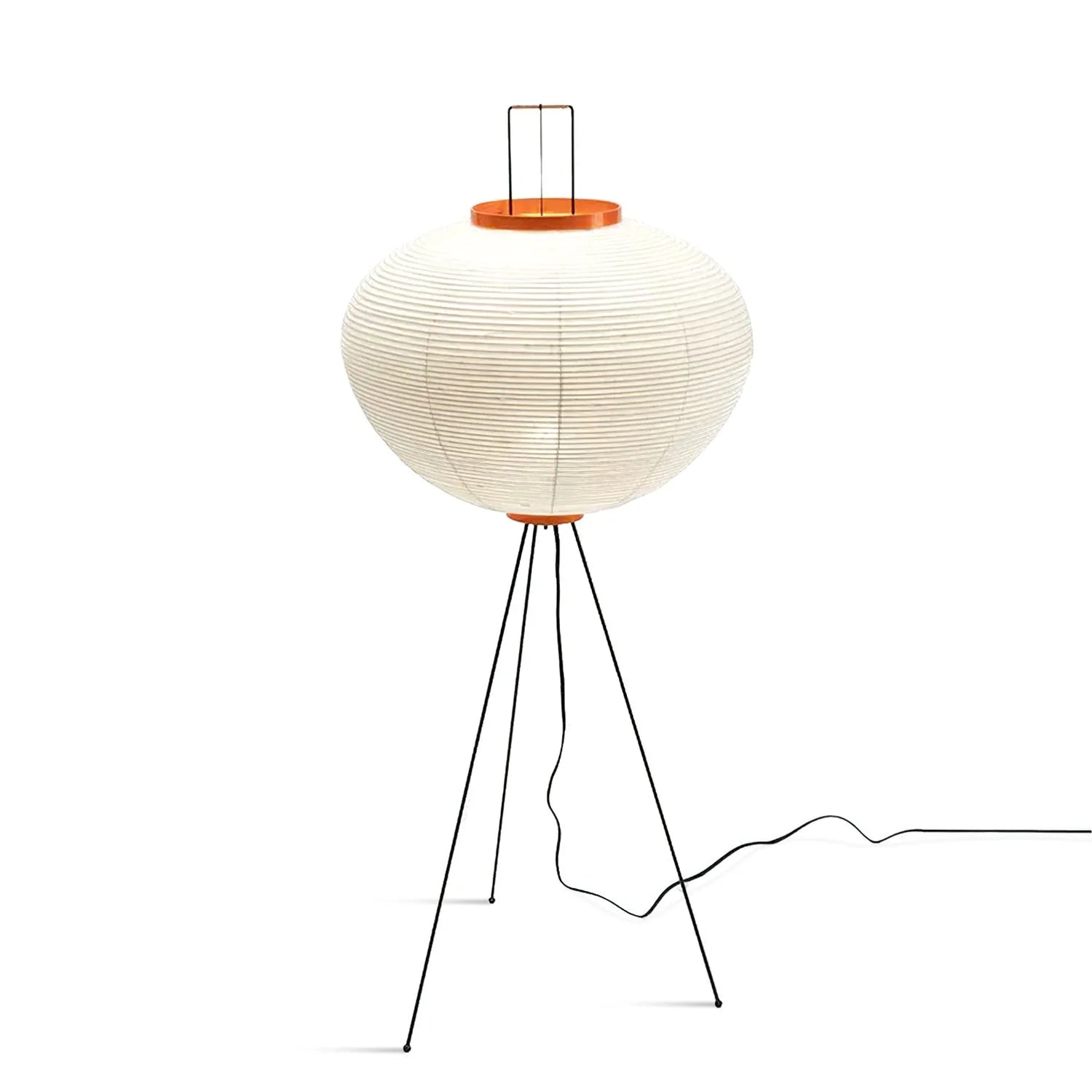 Lampe à abat-jour ronde en papier oriental