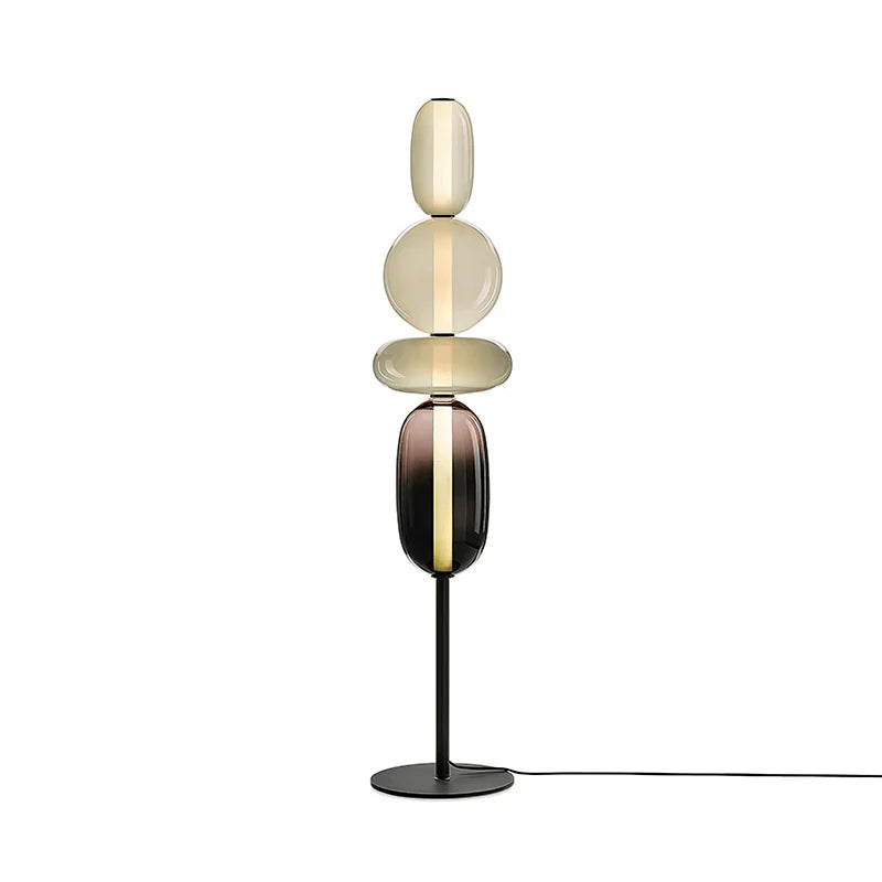 Lampadaire rond en verre de forme ovale tendance