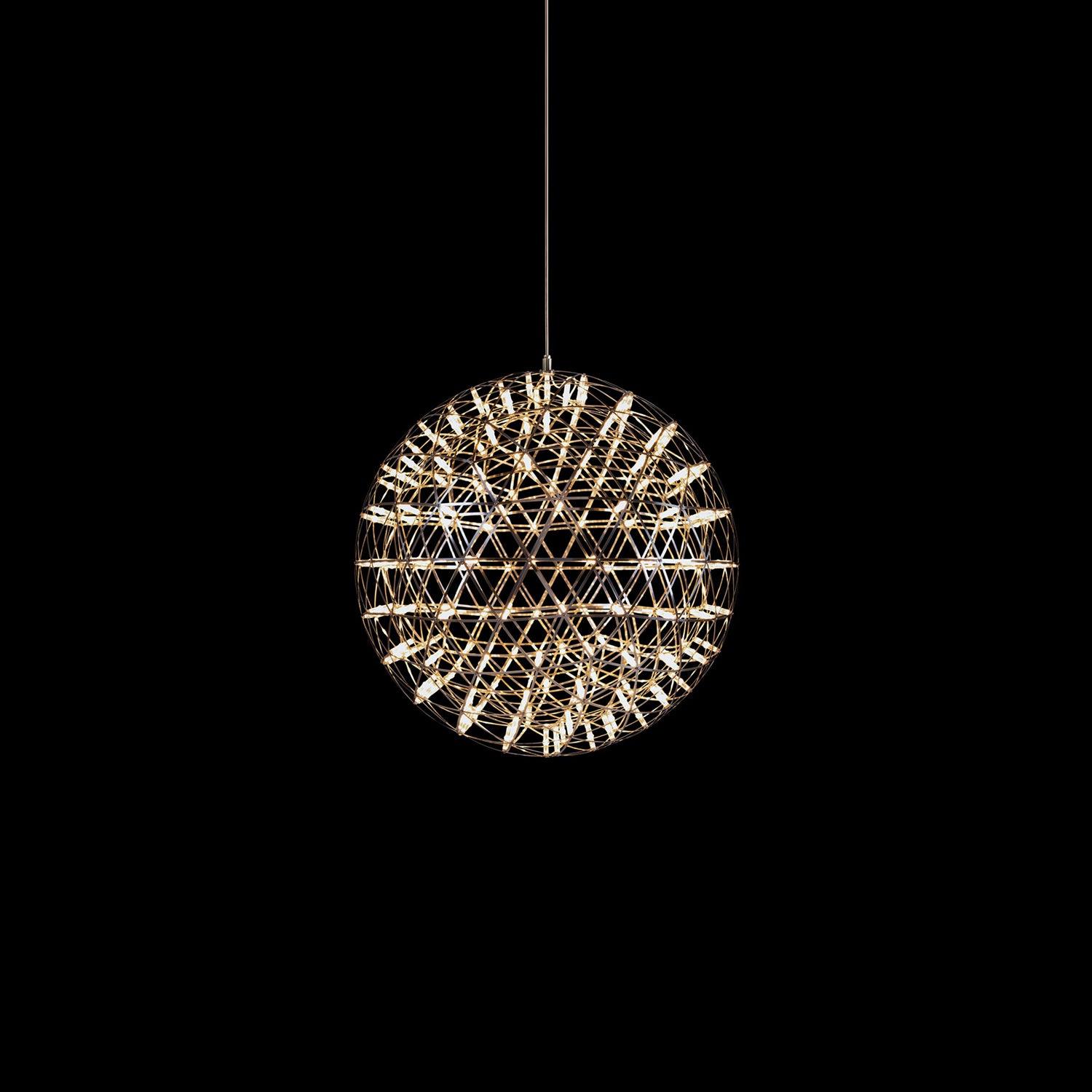 Lampada a sospensione a sfera in argento lucido