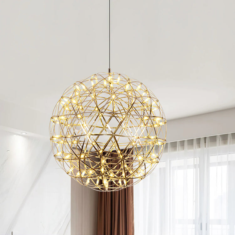 Elegant Stainless Luster Ball Pendant Light