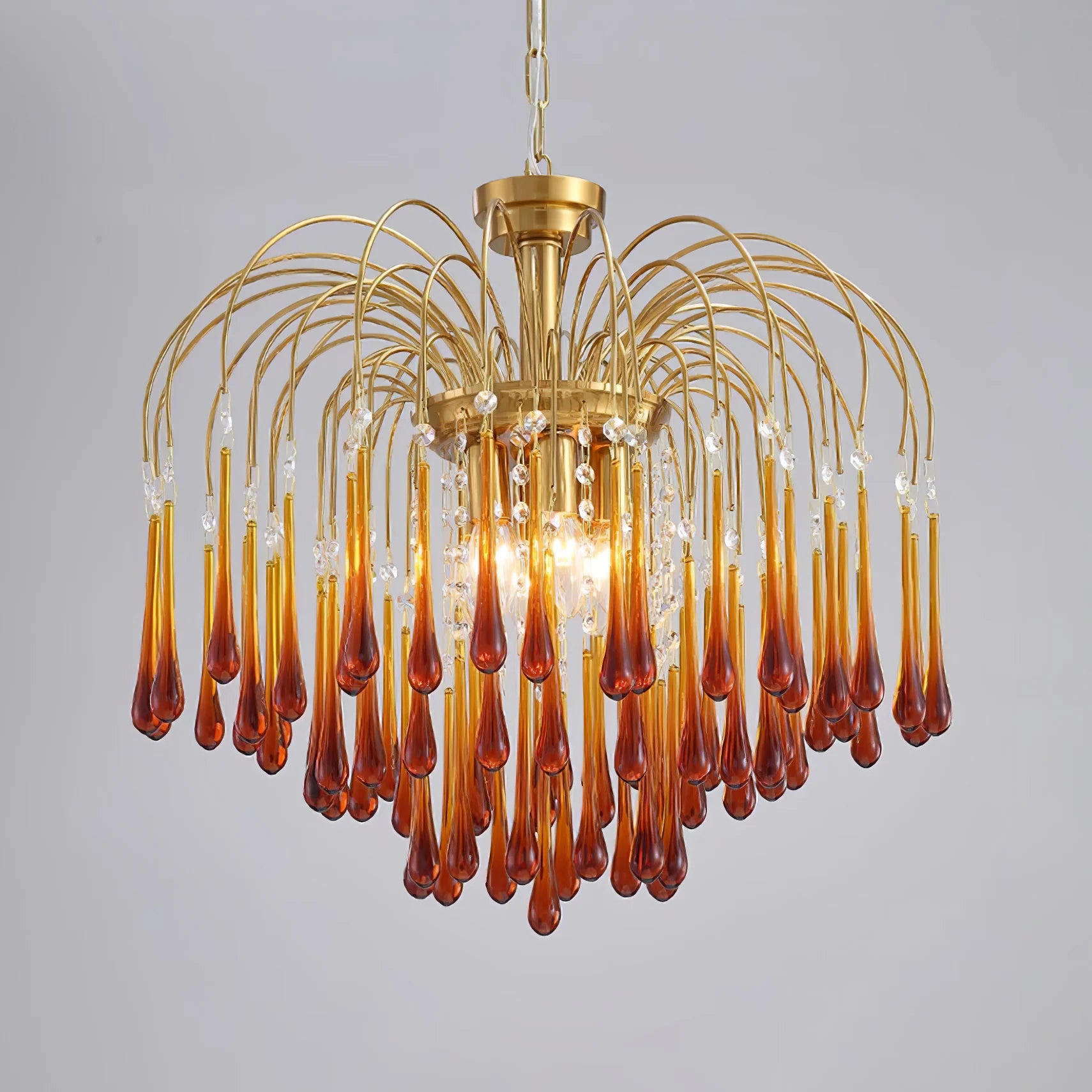 Classic Teardrop-Shaped Glass Chandelier