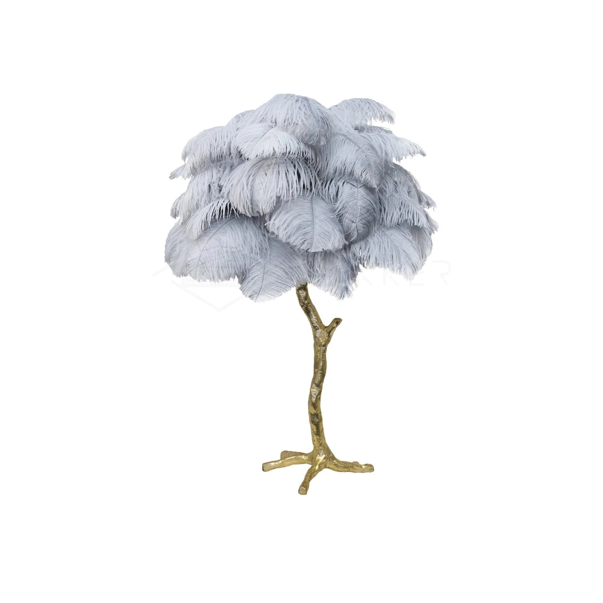 Elegant Palm Feathered Table Lamp