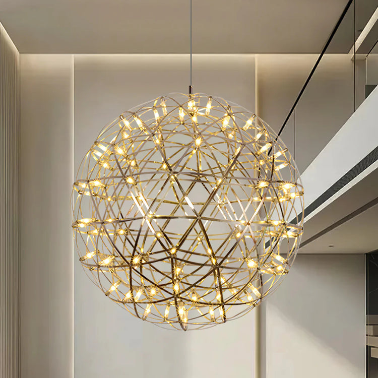 Elegant Stainless Luster Ball Pendant Light
