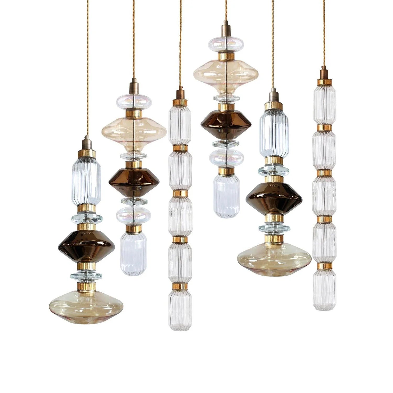Lampe suspendue élégante à plusieurs abat-jour en verre
