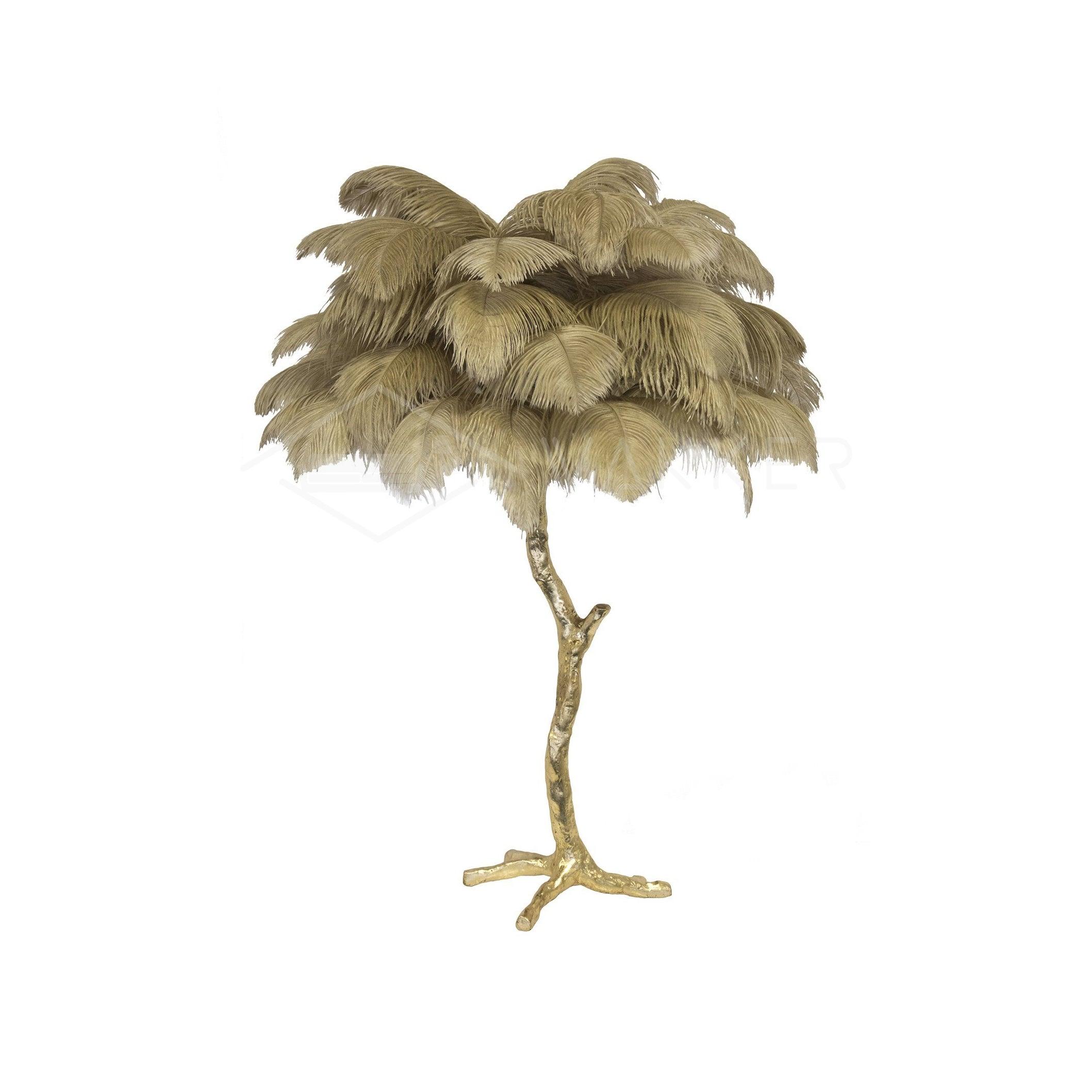Elegant Palm Feathered Table Lamp