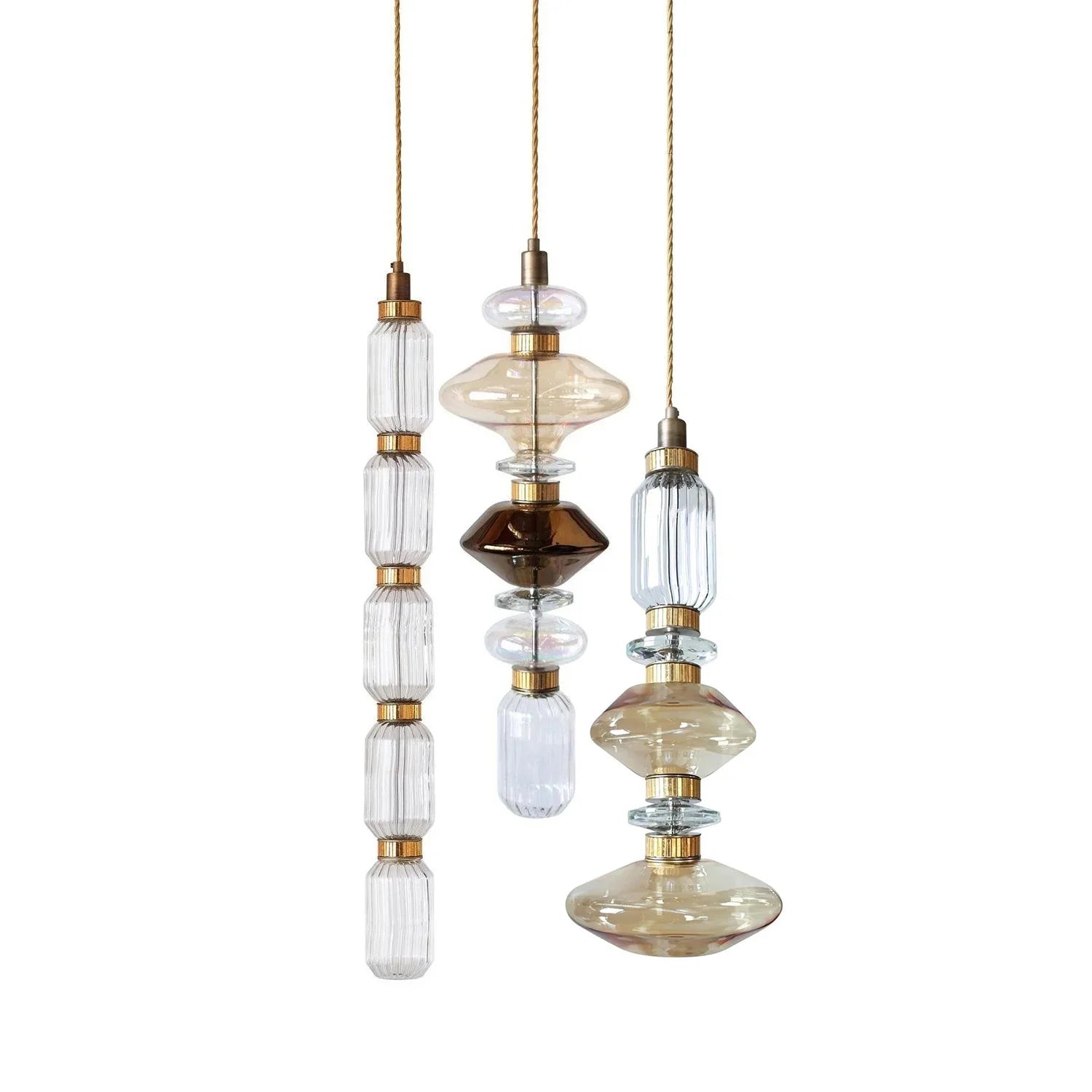 Lampe suspendue élégante à plusieurs abat-jour en verre