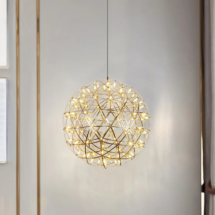 Elegant Stainless Luster Ball Pendant Light