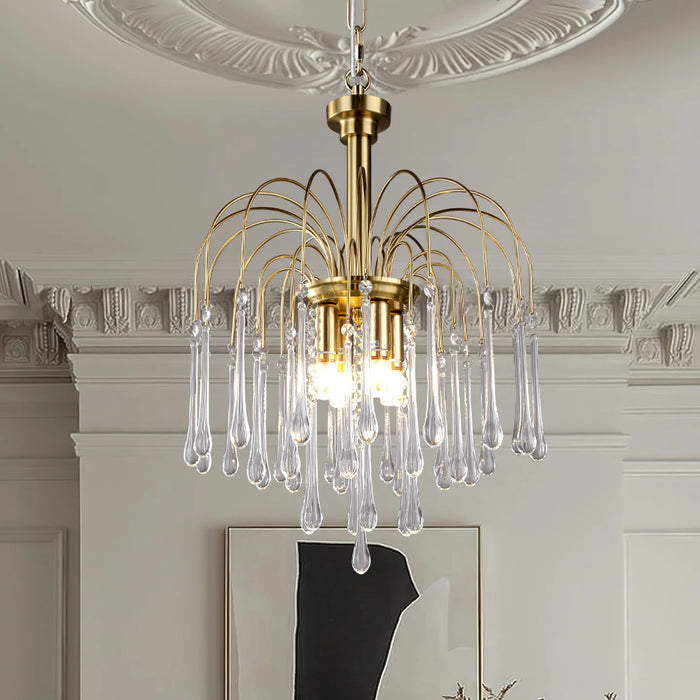 Classic Teardrop-Shaped Glass Chandelier