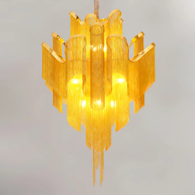 Classic Waterfall Aluminum Chain Chandelier