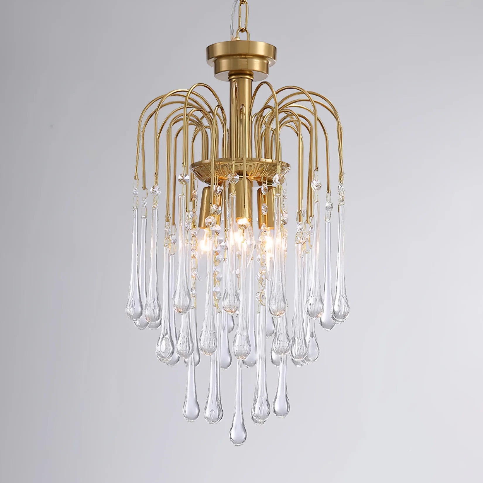 Classic Teardrop-Shaped Glass Chandelier