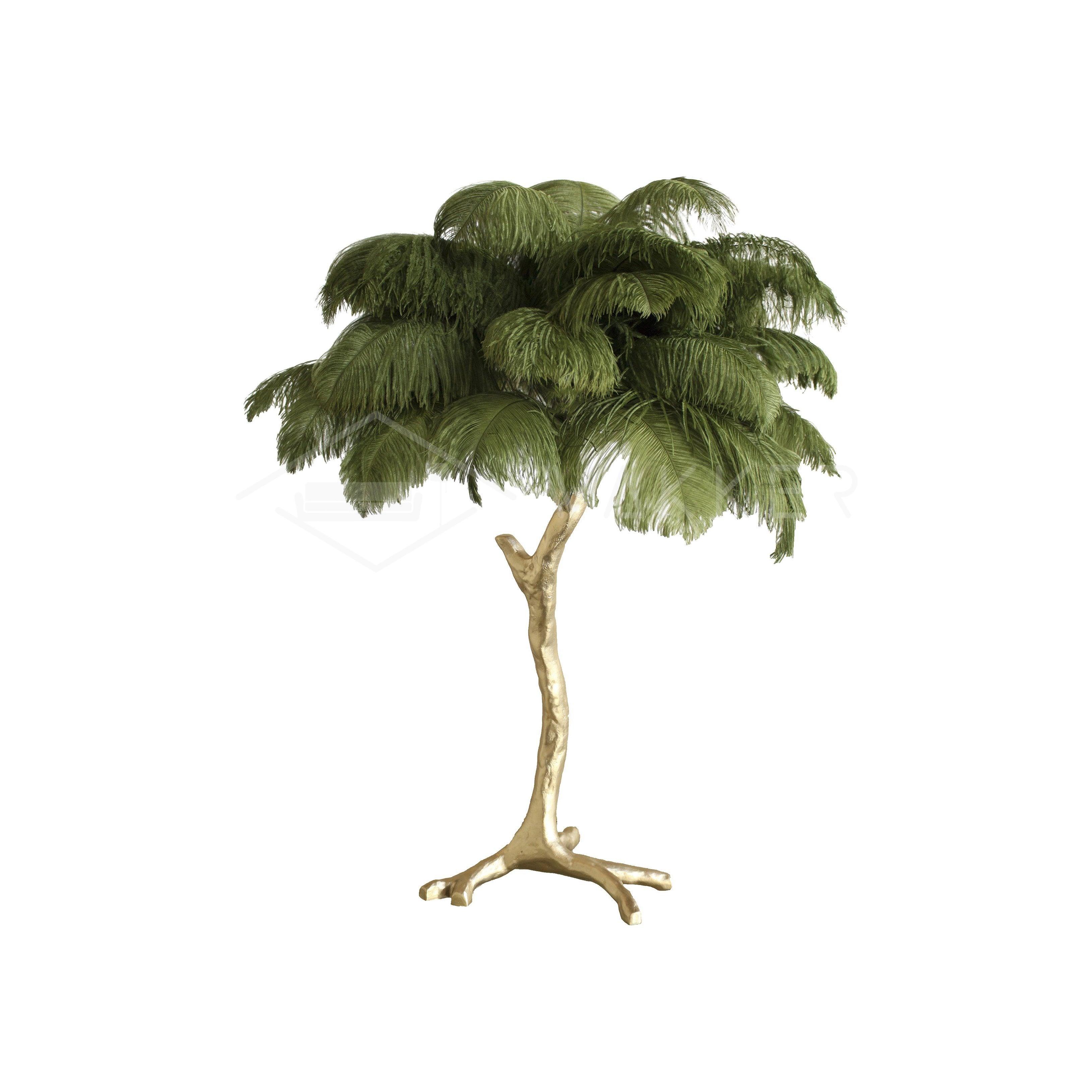 Elegant Palm Feathered Table Lamp