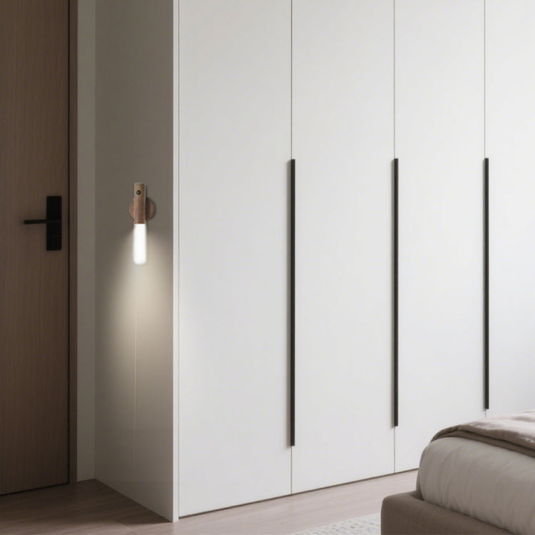 USB genopladelig væglampe i træ