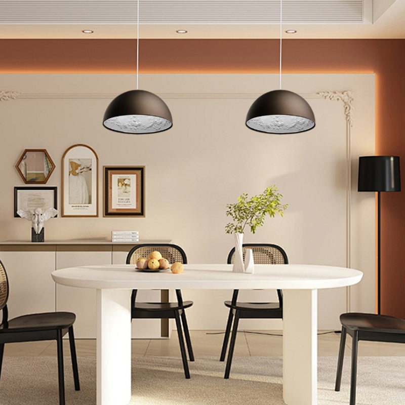 Glarefusion Lampada a sospensione moderna e creativa in vetro semicircolare