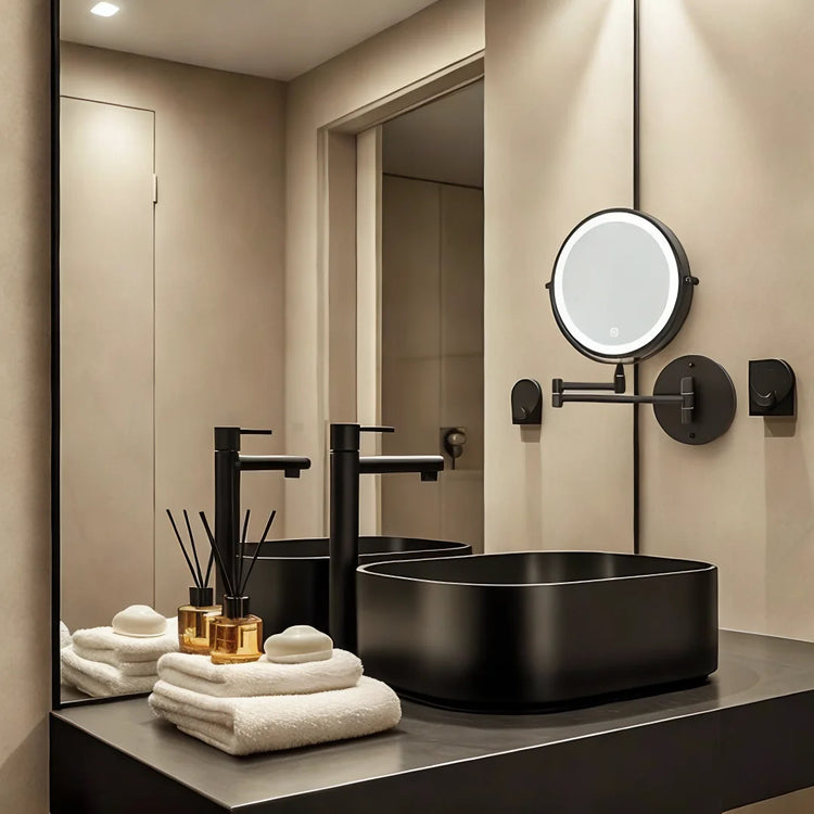 Glarefusion Tre-tonet dæmpende vægmonteret makeup spejl